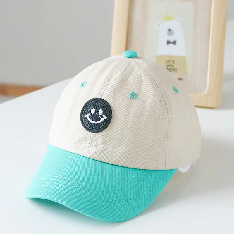 Baby Smiley Embroidered Pattern Color Matching Design Sunshade Peaked Hats by MyKids-USA™