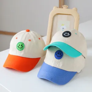 Baby Smiley Embroidered Pattern Color Matching Design Sunshade Peaked Hats by MyKids-USA™