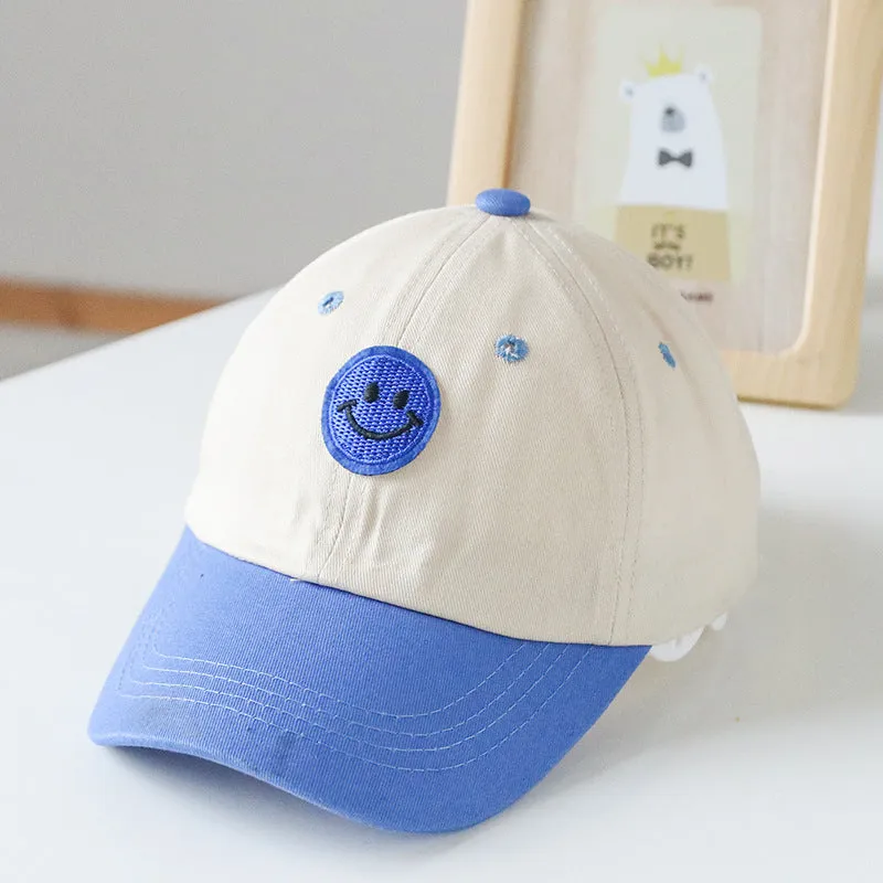Baby Smiley Embroidered Pattern Color Matching Design Sunshade Peaked Hats by MyKids-USA™