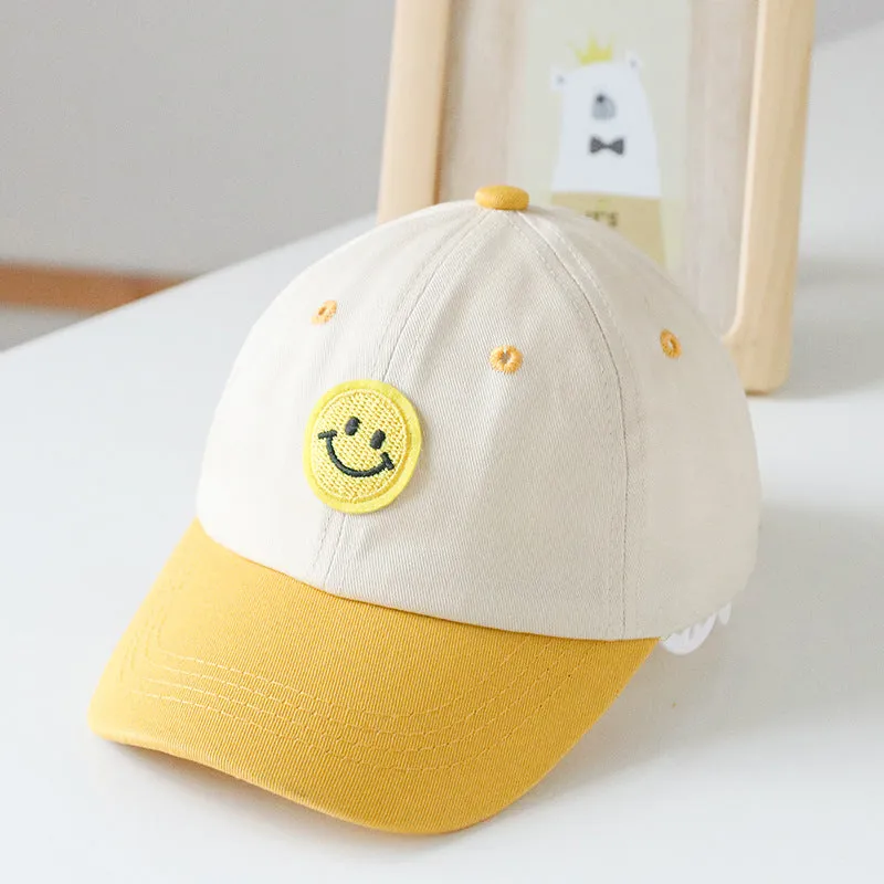 Baby Smiley Embroidered Pattern Color Matching Design Sunshade Peaked Hats by MyKids-USA™