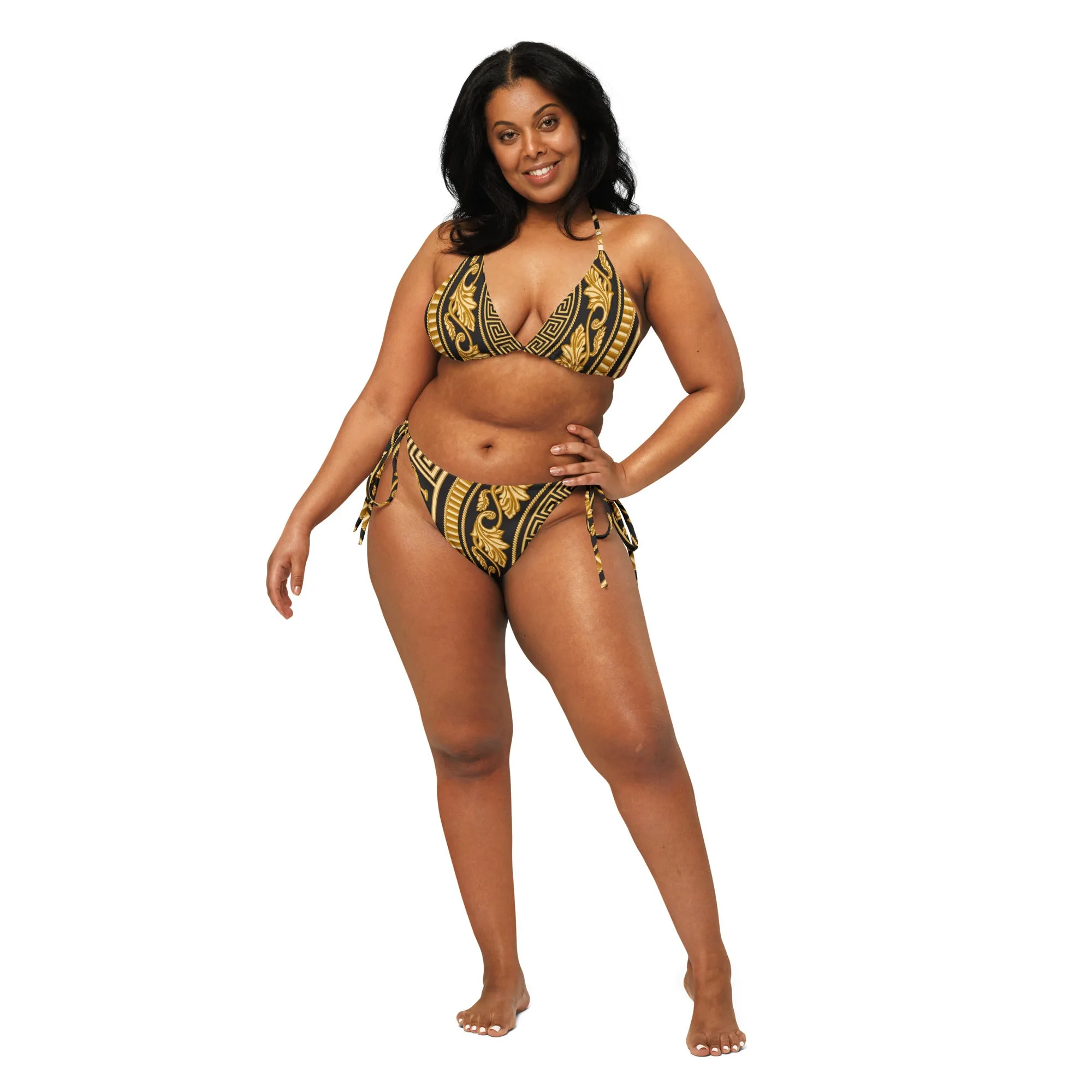 Baroque All-over print recycled string bikini