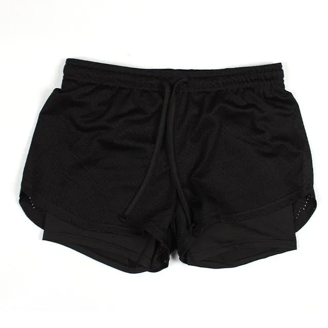 BINAND Women Quick Drying Yoga Double Layer Sport Short Outdoor Sports Fitness Gym Yoga Adjustable Waistband Running Shorts