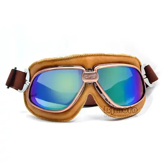 BJMOTO Adult Motorcycle Goggles Motocross Helmet Goggles ATV Cruiser Off Road Eyewear Leather Googles