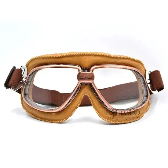 BJMOTO Adult Motorcycle Goggles Motocross Helmet Goggles ATV Cruiser Off Road Eyewear Leather Googles