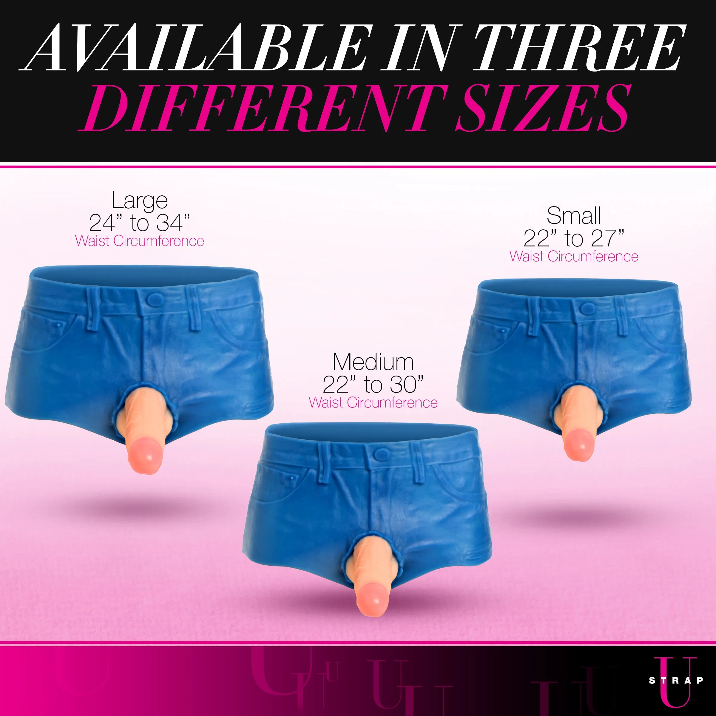 Booty Shorts 6" Dildo Silicone Strap On Harness - Large