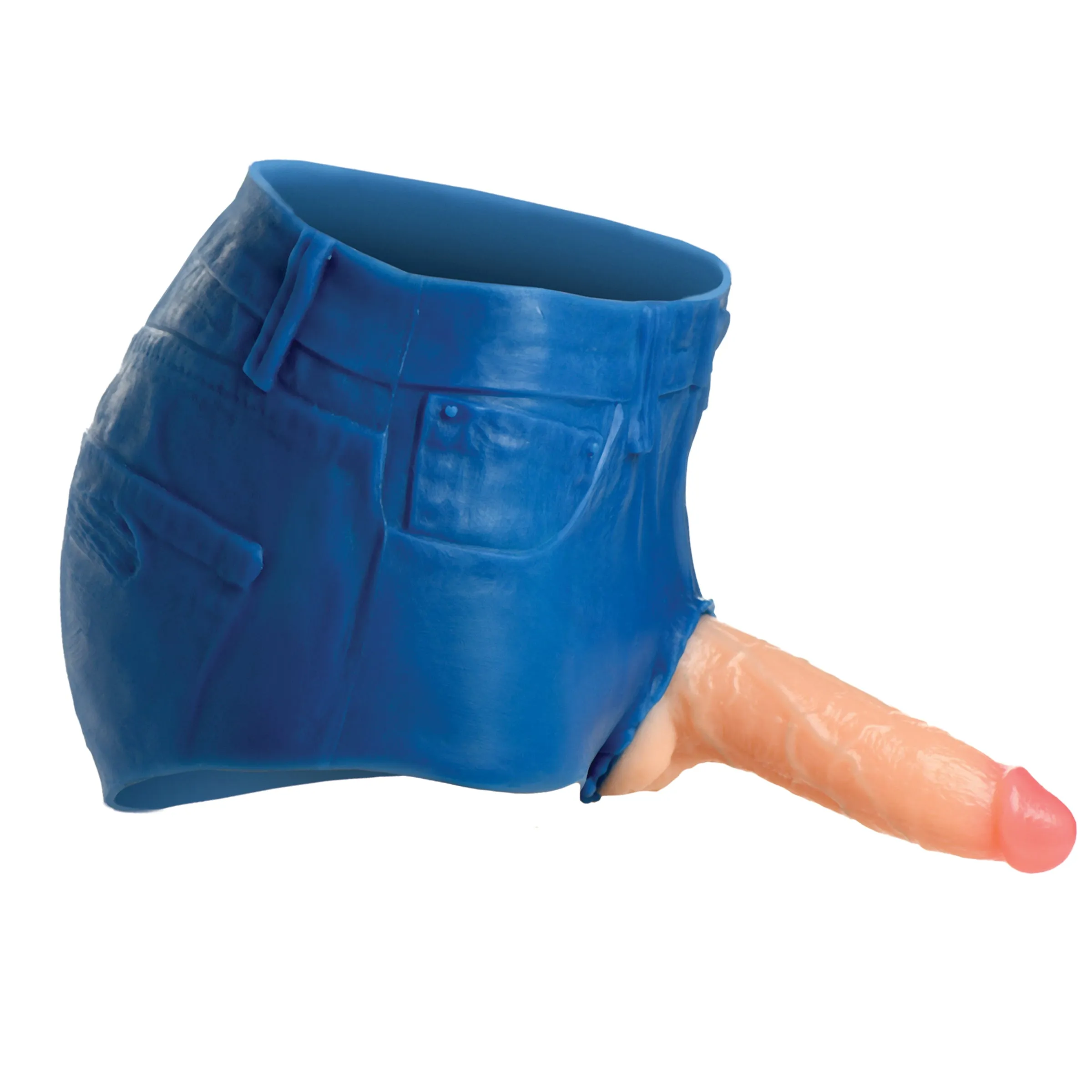 Booty Shorts 6" Dildo Silicone Strap On Harness - Large