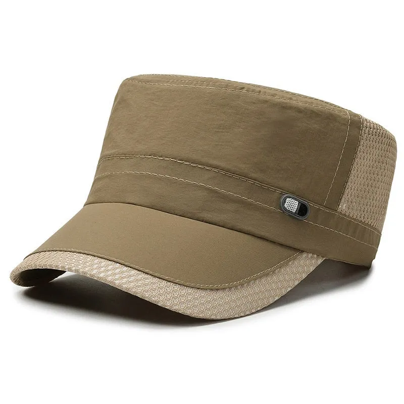 Breathable Men's Military Hats Women's Sunshade Flat Top Snapback Male Summer Cap Mesh Army Sun Baseball Caps Outdoor