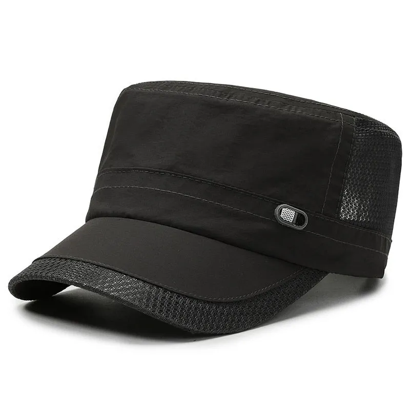 Breathable Men's Military Hats Women's Sunshade Flat Top Snapback Male Summer Cap Mesh Army Sun Baseball Caps Outdoor