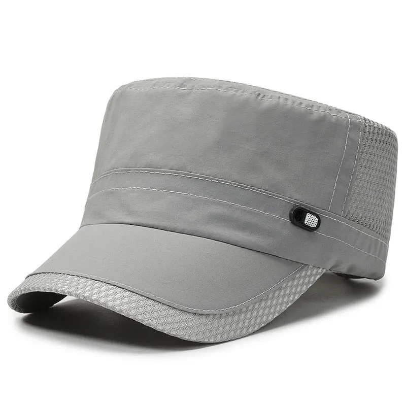 Breathable Men's Military Hats Women's Sunshade Flat Top Snapback Male Summer Cap Mesh Army Sun Baseball Caps Outdoor