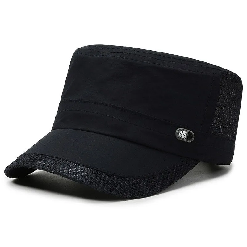 Breathable Men's Military Hats Women's Sunshade Flat Top Snapback Male Summer Cap Mesh Army Sun Baseball Caps Outdoor