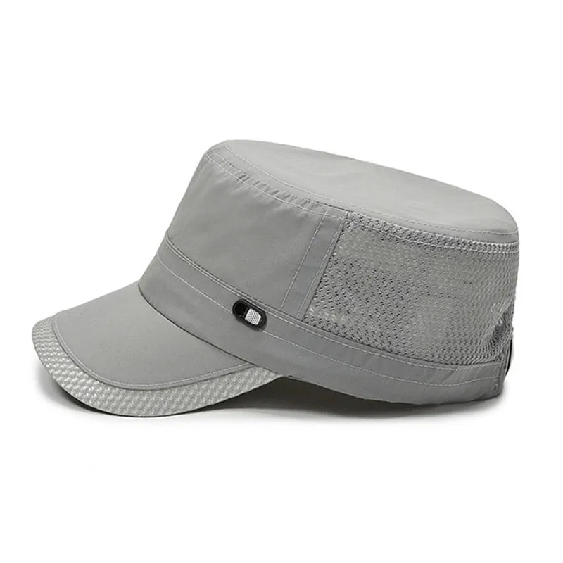 Breathable Men's Military Hats Women's Sunshade Flat Top Snapback Male Summer Cap Mesh Army Sun Baseball Caps Outdoor