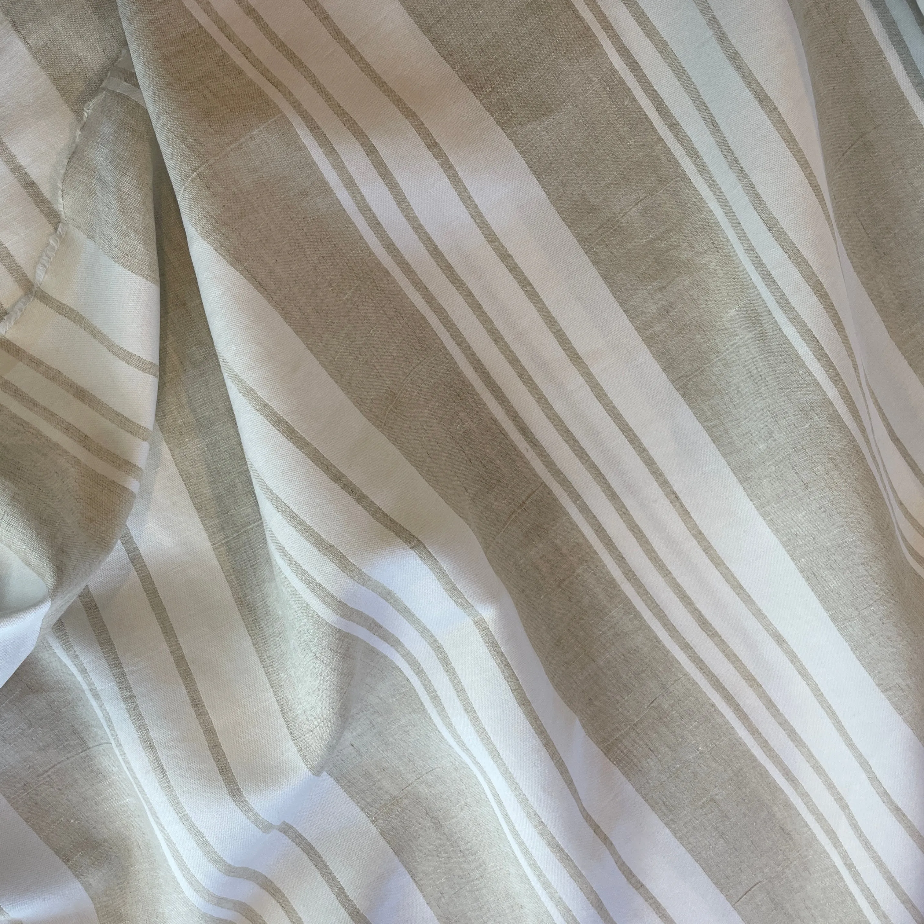 Coastal fawn stripes mid weight linen
