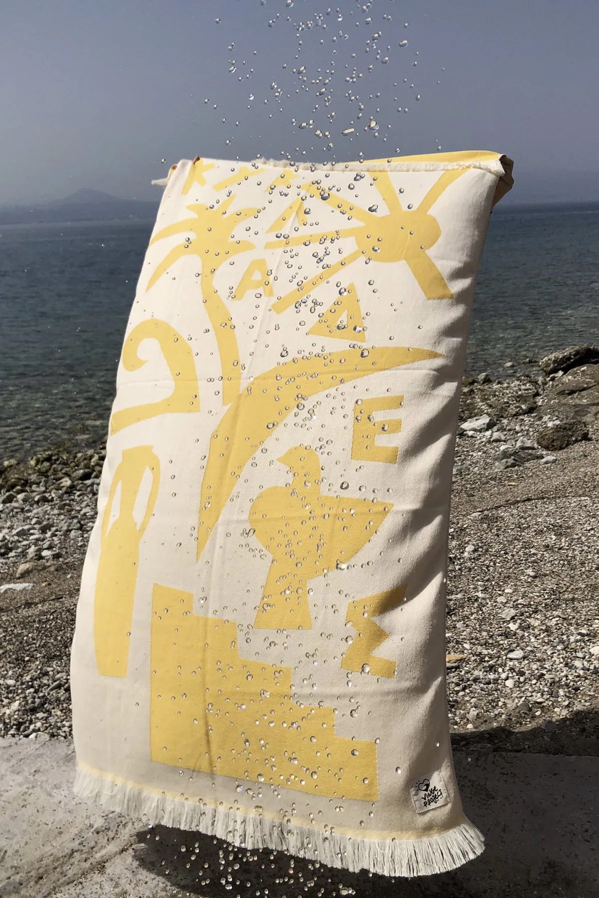 “Cyclades” Beach Towel in Golden Sand
