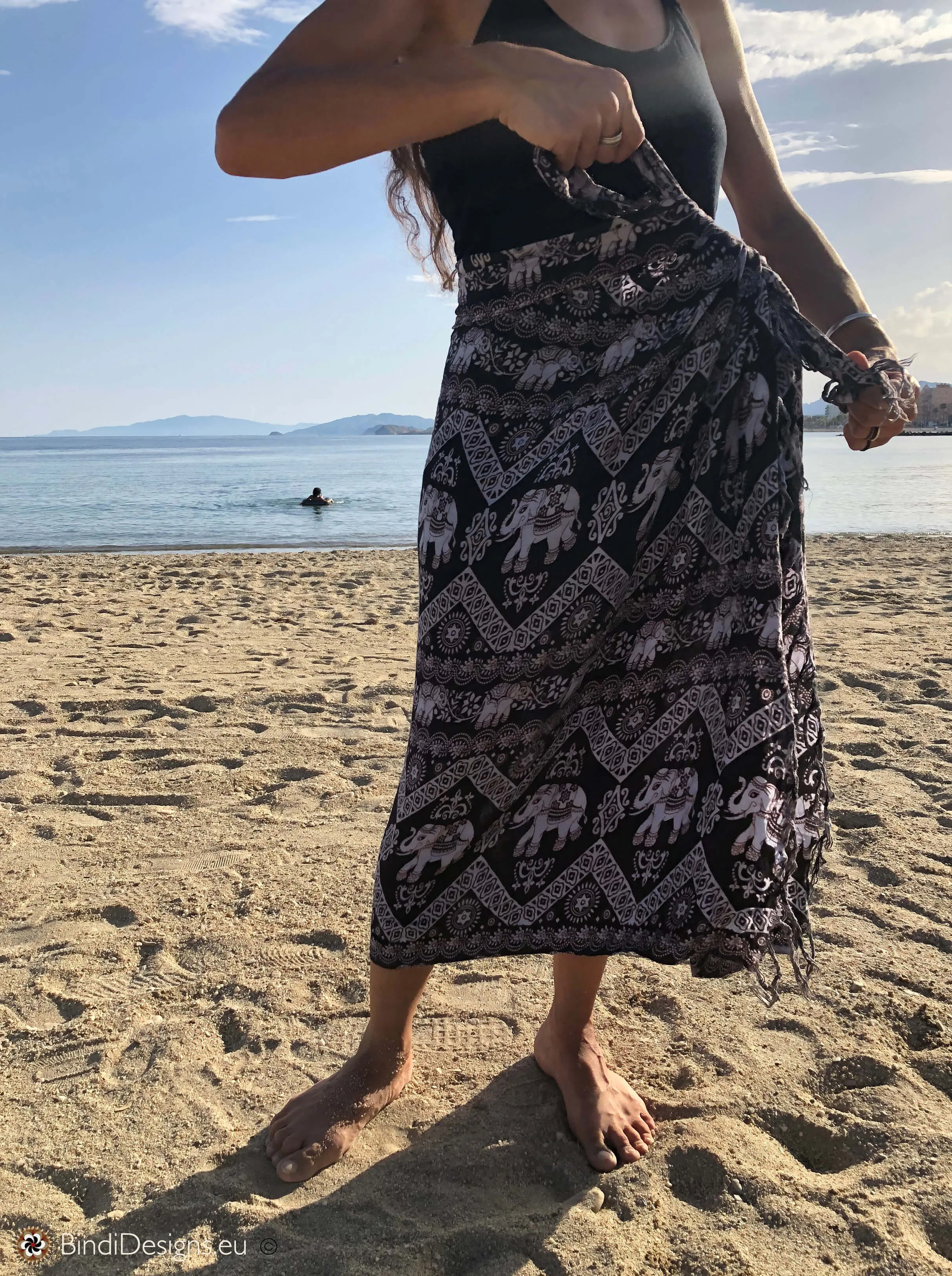 Elephant Print Sarong Beach Wrap