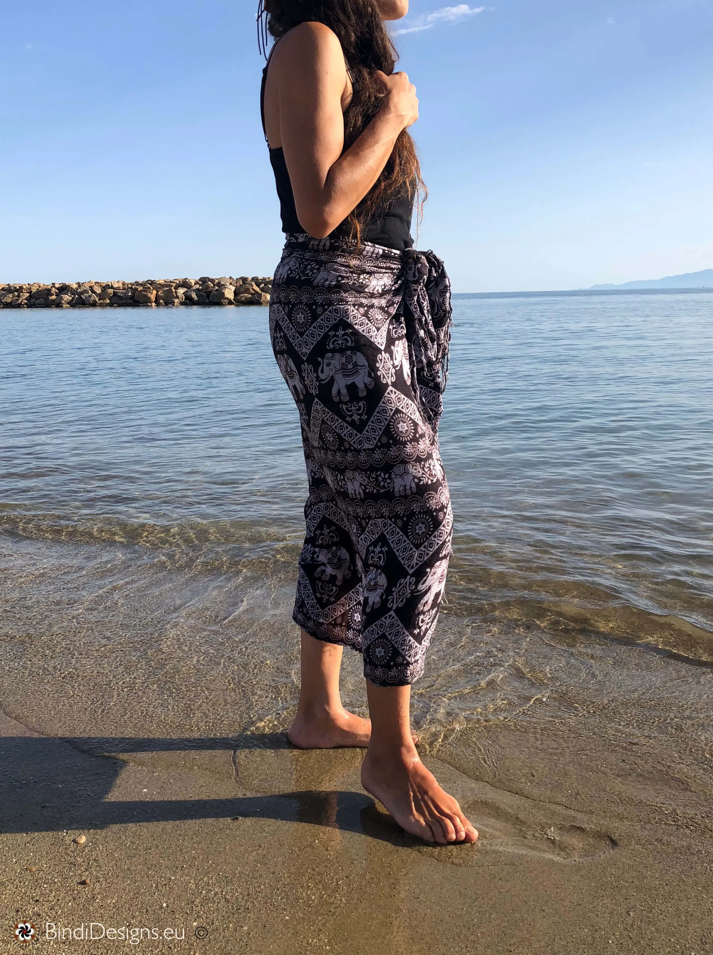 Elephant Print Sarong Beach Wrap