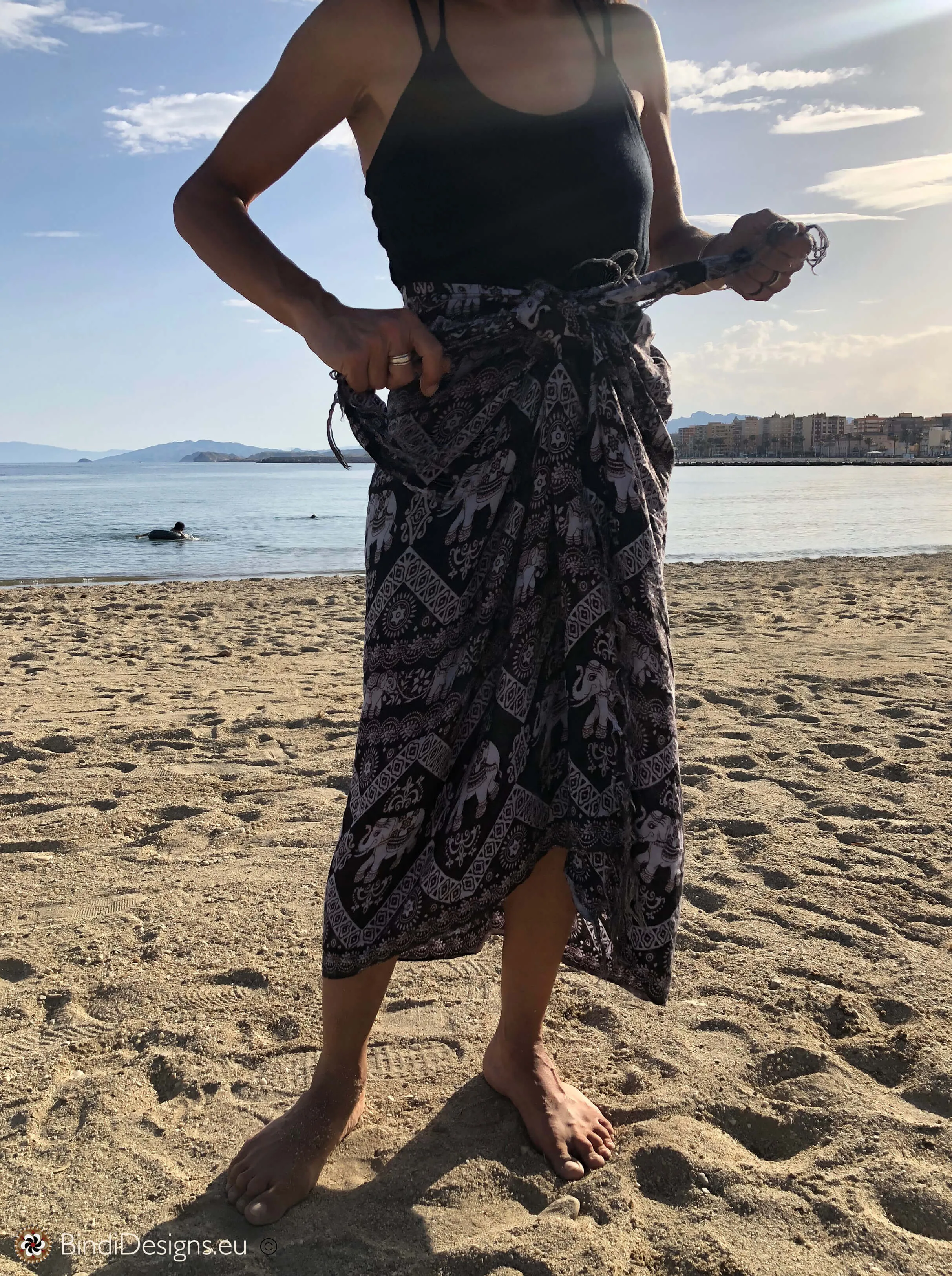 Elephant Print Sarong Beach Wrap