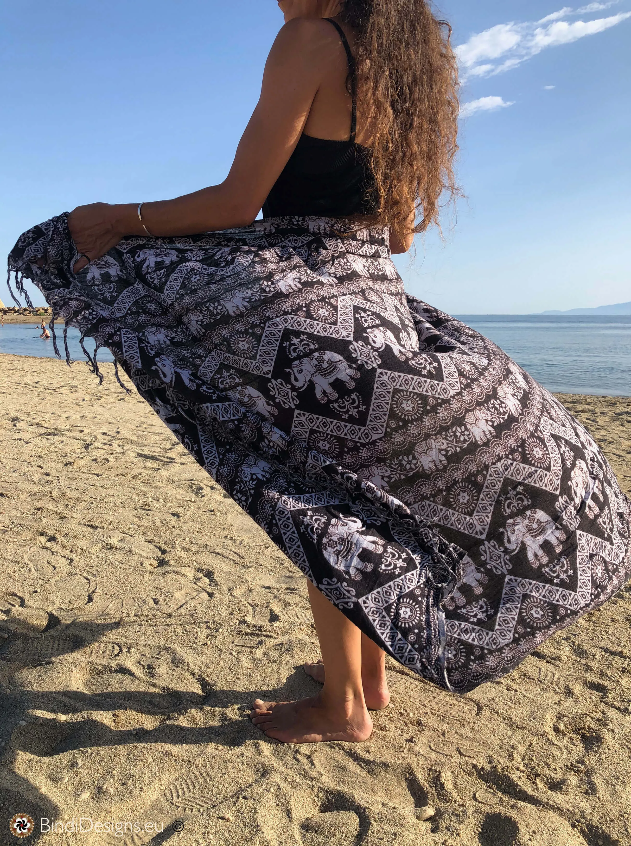 Elephant Print Sarong Beach Wrap