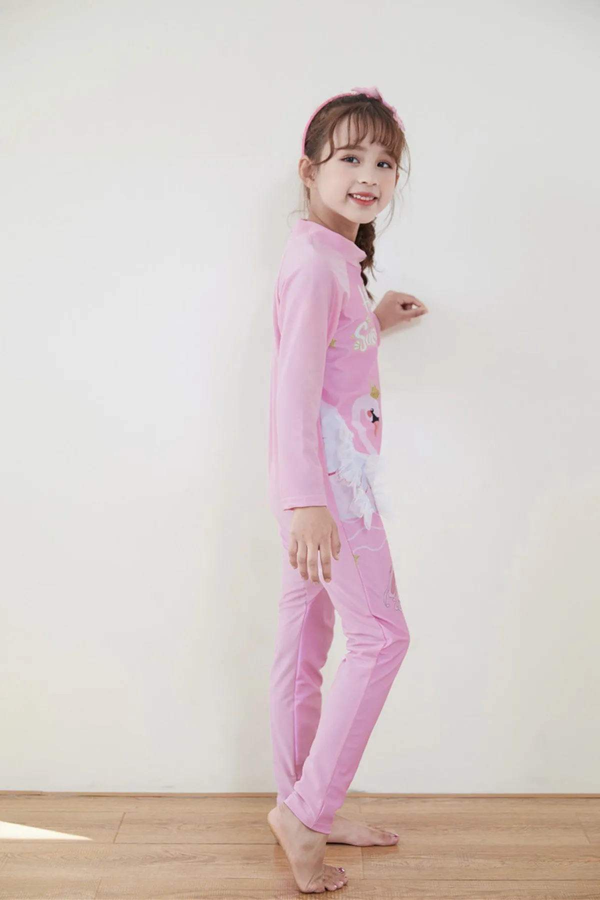 Fancydresswale Girls Full body Protect Swimwear Princess swimsuit- Hello Summer