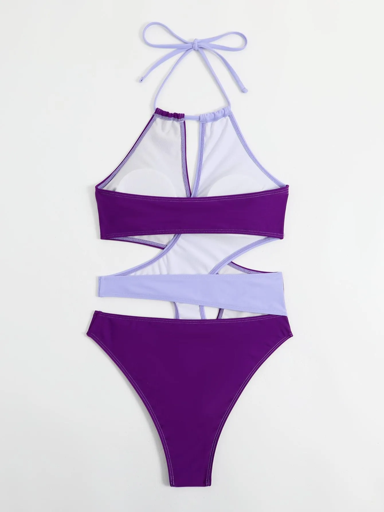 GFIT® New Sexy One Piece Purple Colorblock Swimsuit