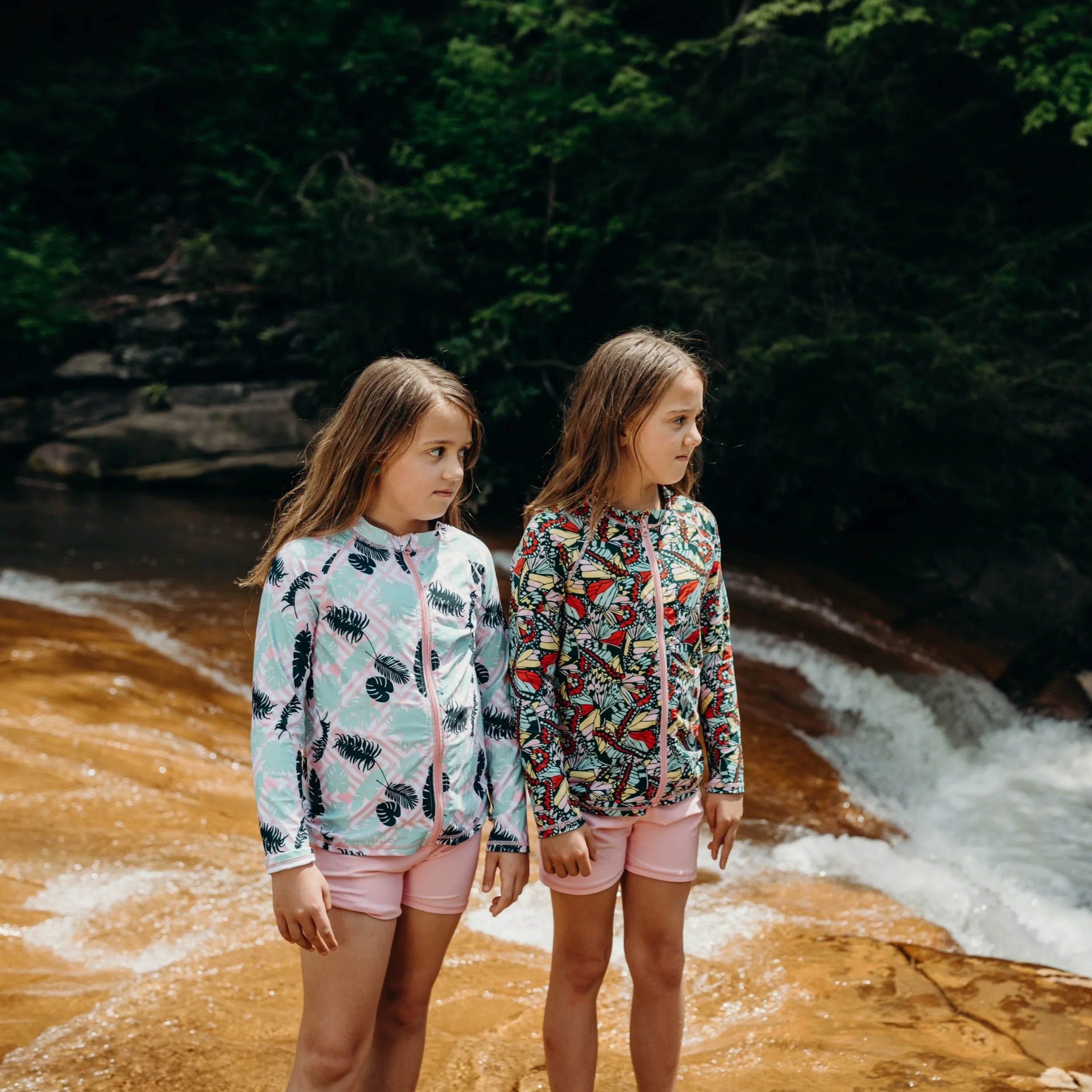Girls Long Sleeve Rash Guard - “Butterfly Love”