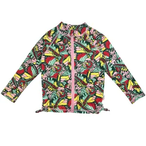 Girls Long Sleeve Rash Guard - “Butterfly Love”