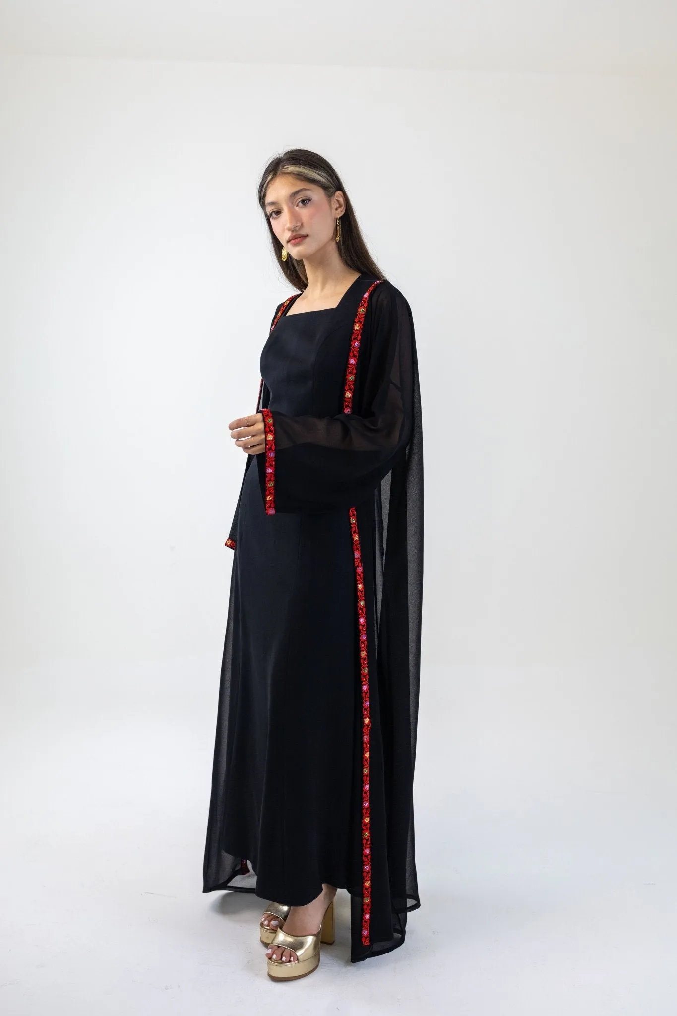 Hand-beaded Chiffon Abaya