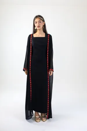 Hand-beaded Chiffon Abaya