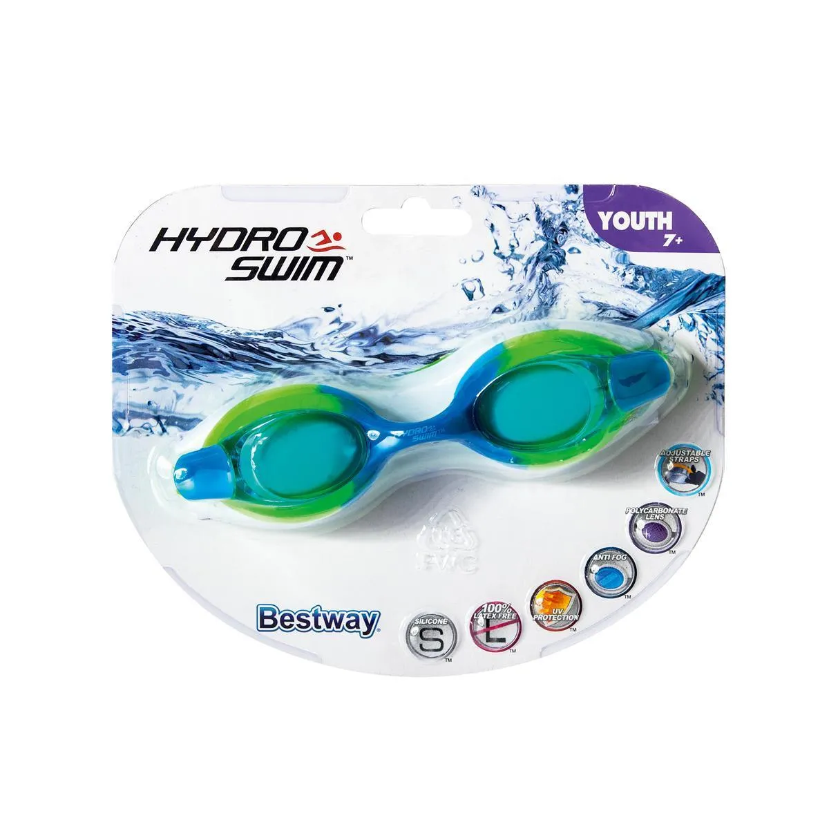 Kids' Hydro-Swimâ„¢ Goggles, Ocean Crest, Ages 7  Assorted