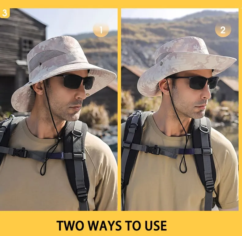 Men's summer outdoor mountaineering hat fishing breathable ultraviolet sunshade hats