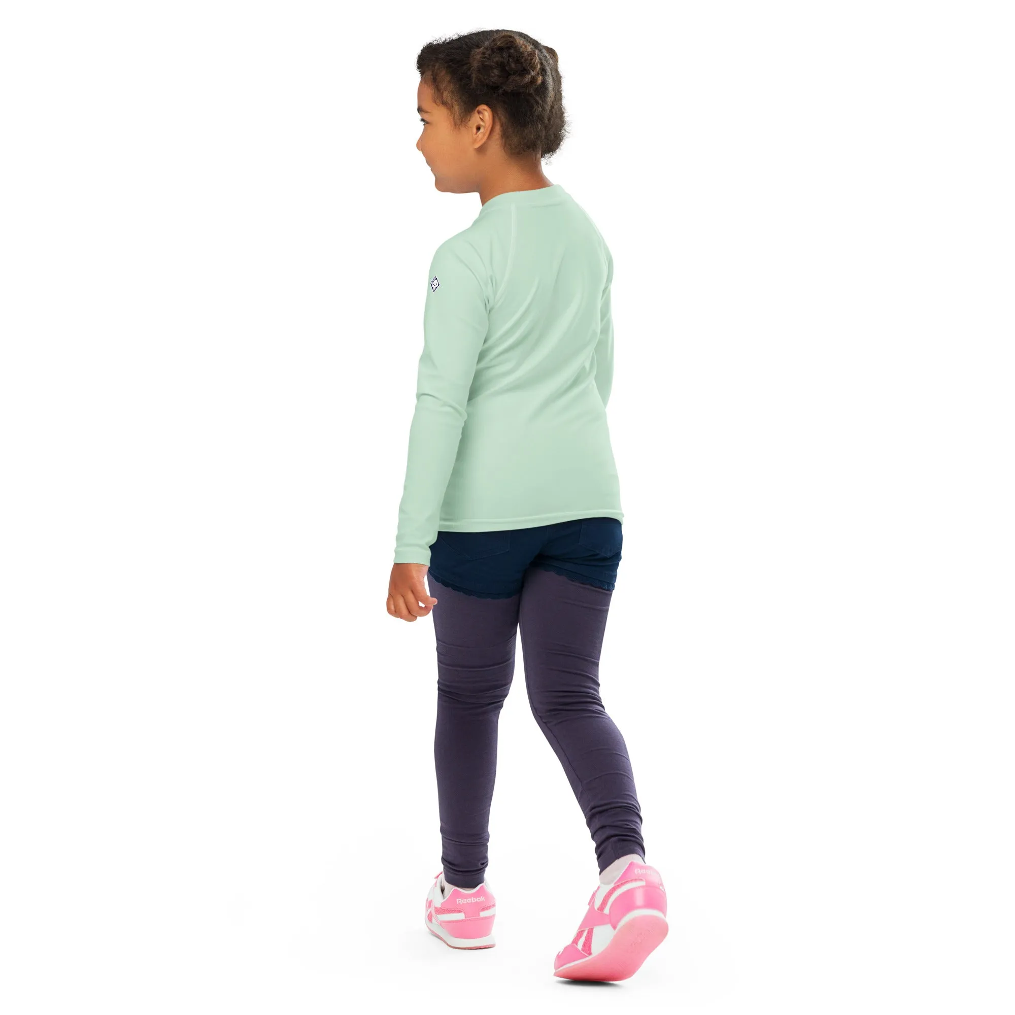 Mini Fashion Icon: Girls' Long Sleeve Solid Color Rash Guard - Surf Crest