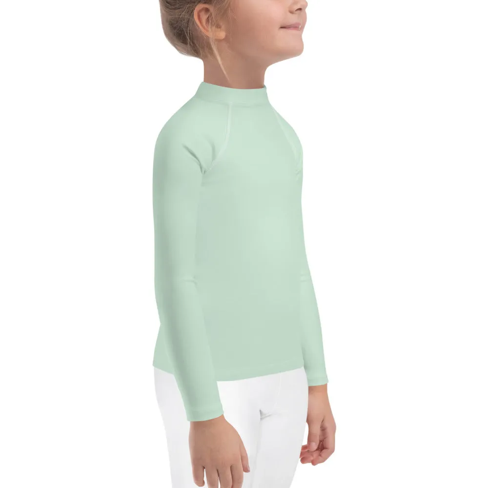 Mini Fashion Icon: Girls' Long Sleeve Solid Color Rash Guard - Surf Crest