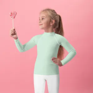 Mini Fashion Icon: Girls' Long Sleeve Solid Color Rash Guard - Surf Crest