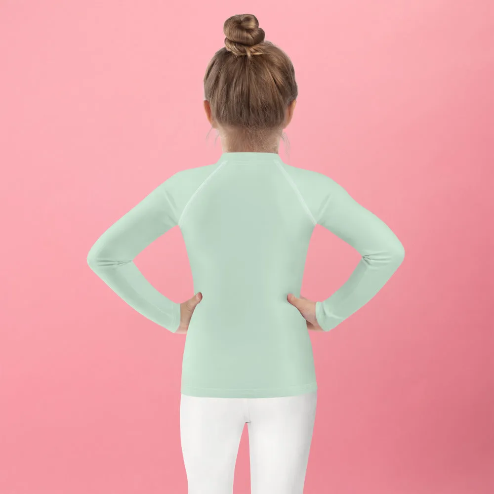 Mini Fashion Icon: Girls' Long Sleeve Solid Color Rash Guard - Surf Crest