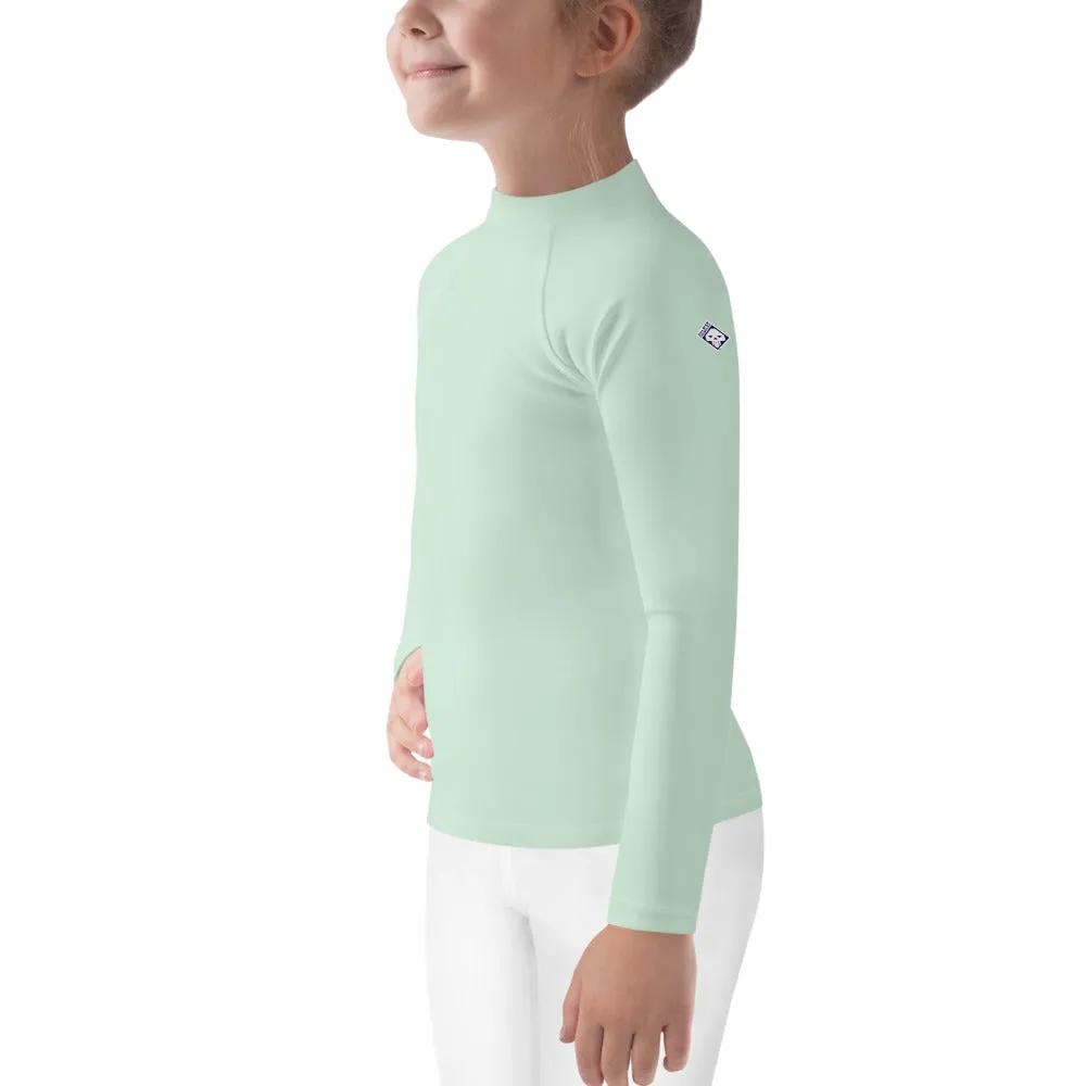 Mini Fashion Icon: Girls' Long Sleeve Solid Color Rash Guard - Surf Crest