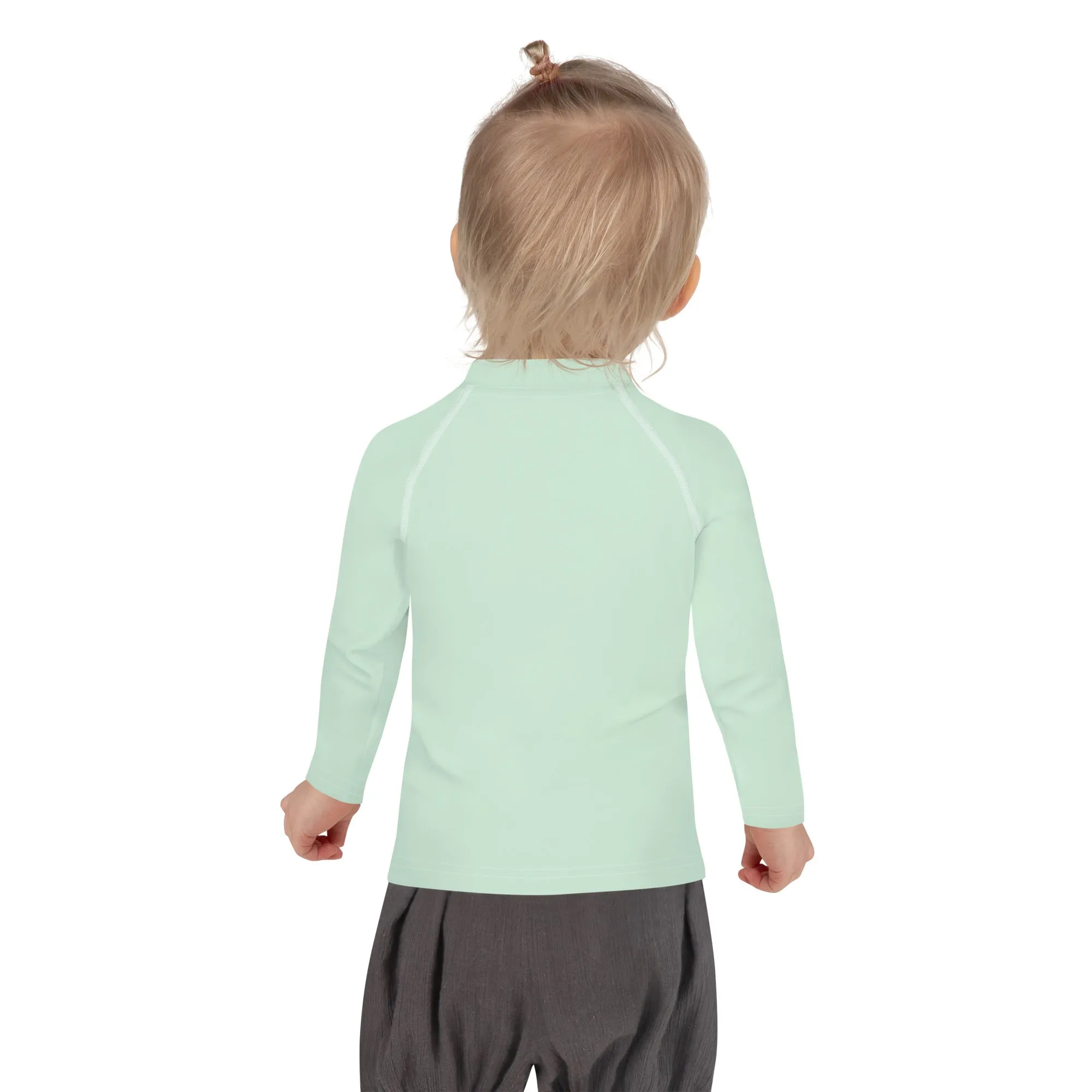 Mini Fashion Icon: Girls' Long Sleeve Solid Color Rash Guard - Surf Crest