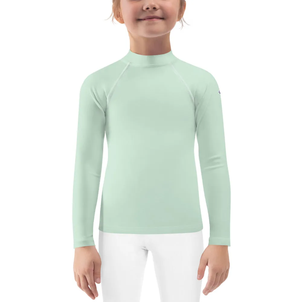 Mini Fashion Icon: Girls' Long Sleeve Solid Color Rash Guard - Surf Crest
