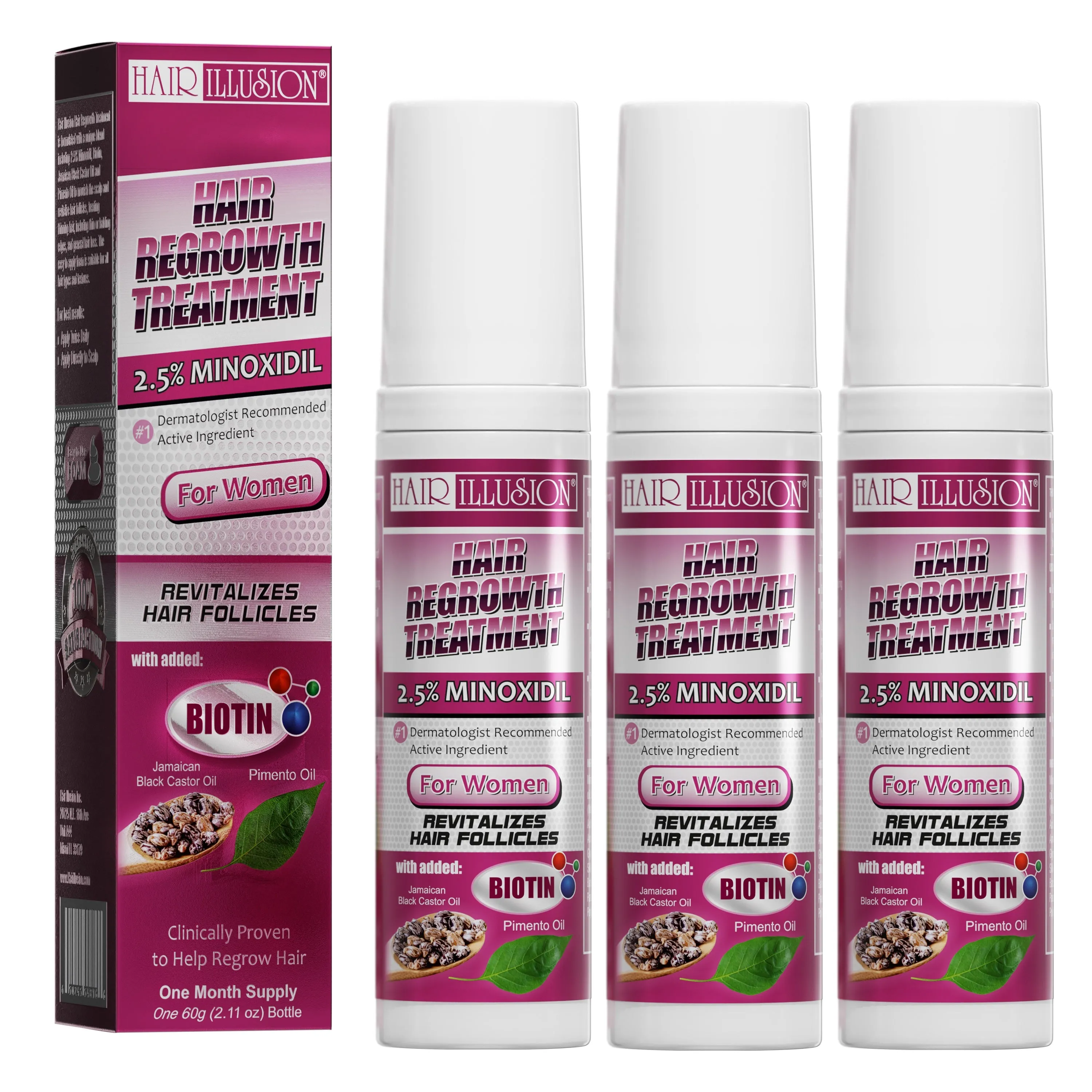 Minoxidil (Rogaine) 2.5% Women's Hair Regrowth Foam (Pack of 3)