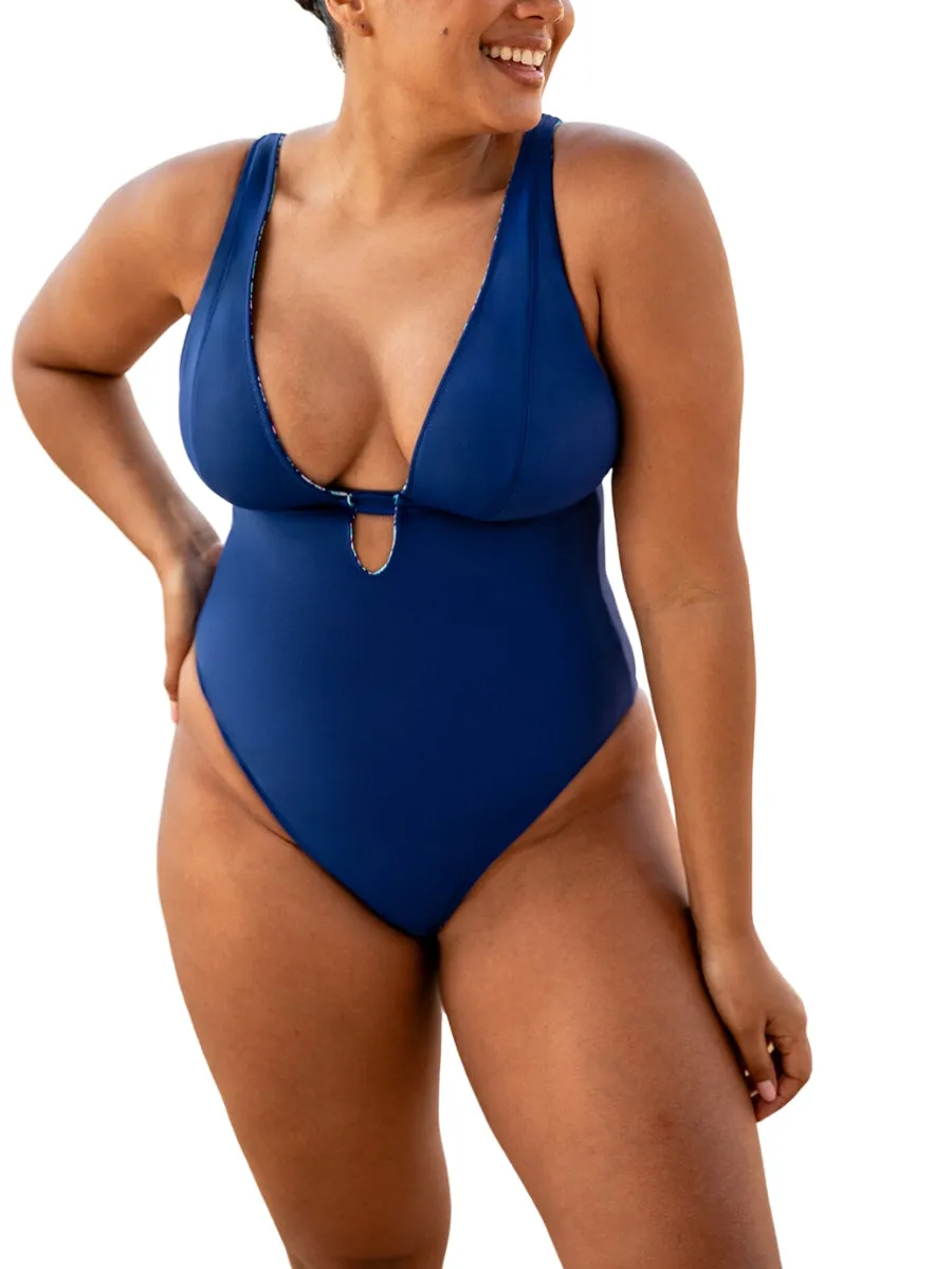 Mykonos Reversible Non Wired Swimsuit - Blue Print