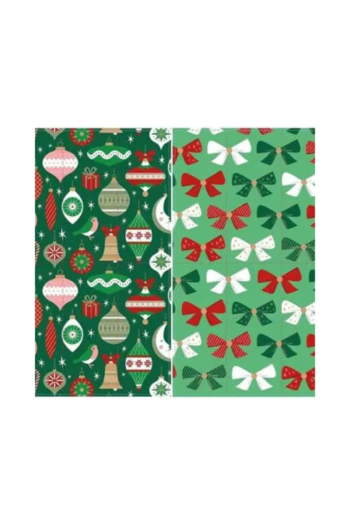 Ornaments & Bows Reversible Microfiber Towel