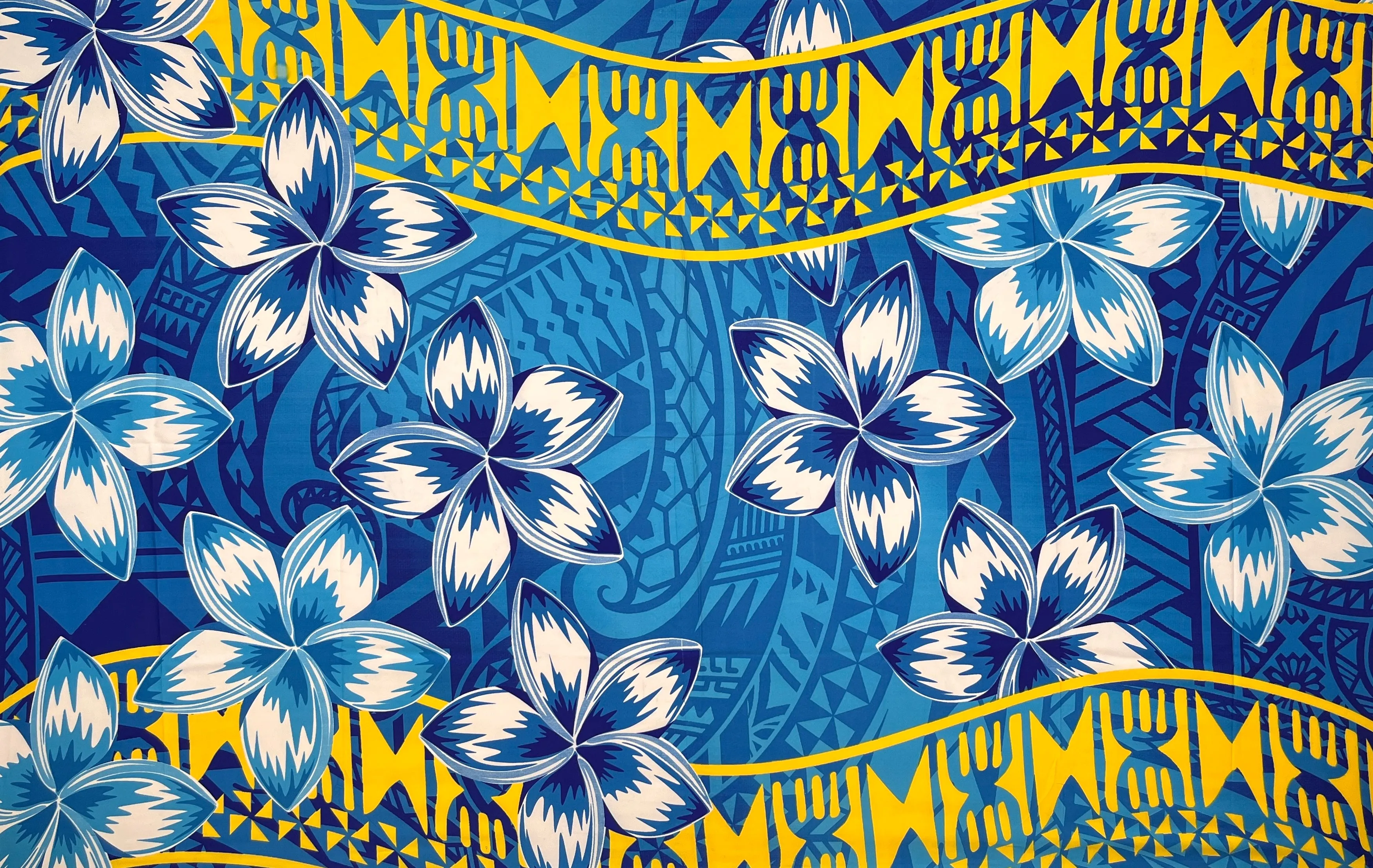 Plumeria Double Border Sarong