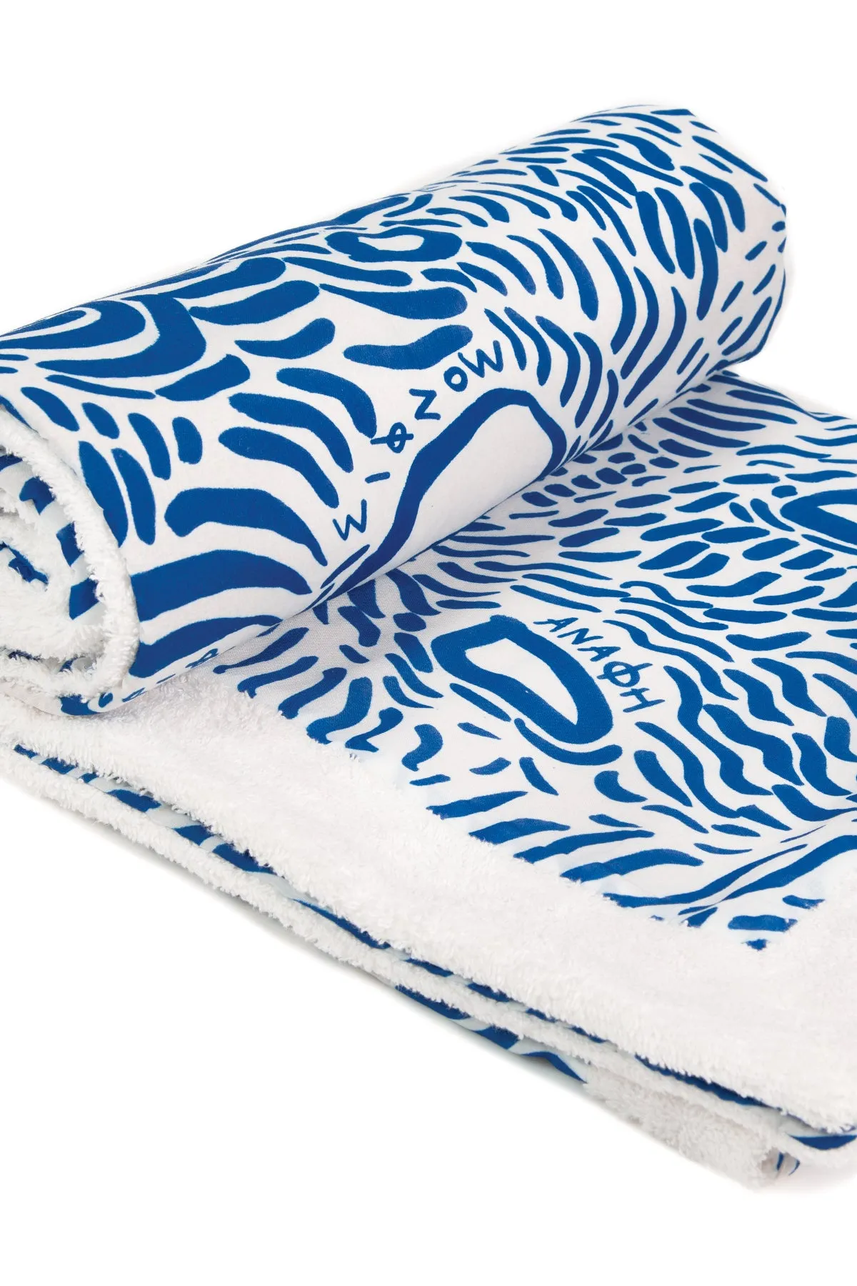 "Kala Taksidia" Beach Towel in Blue & Sailor