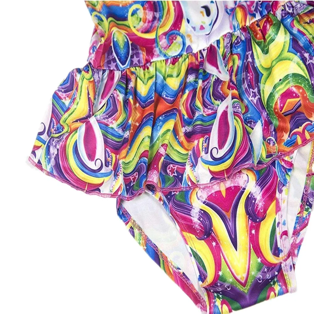 Rainbow Unicorn One-Piece Ruffle Swimsuit