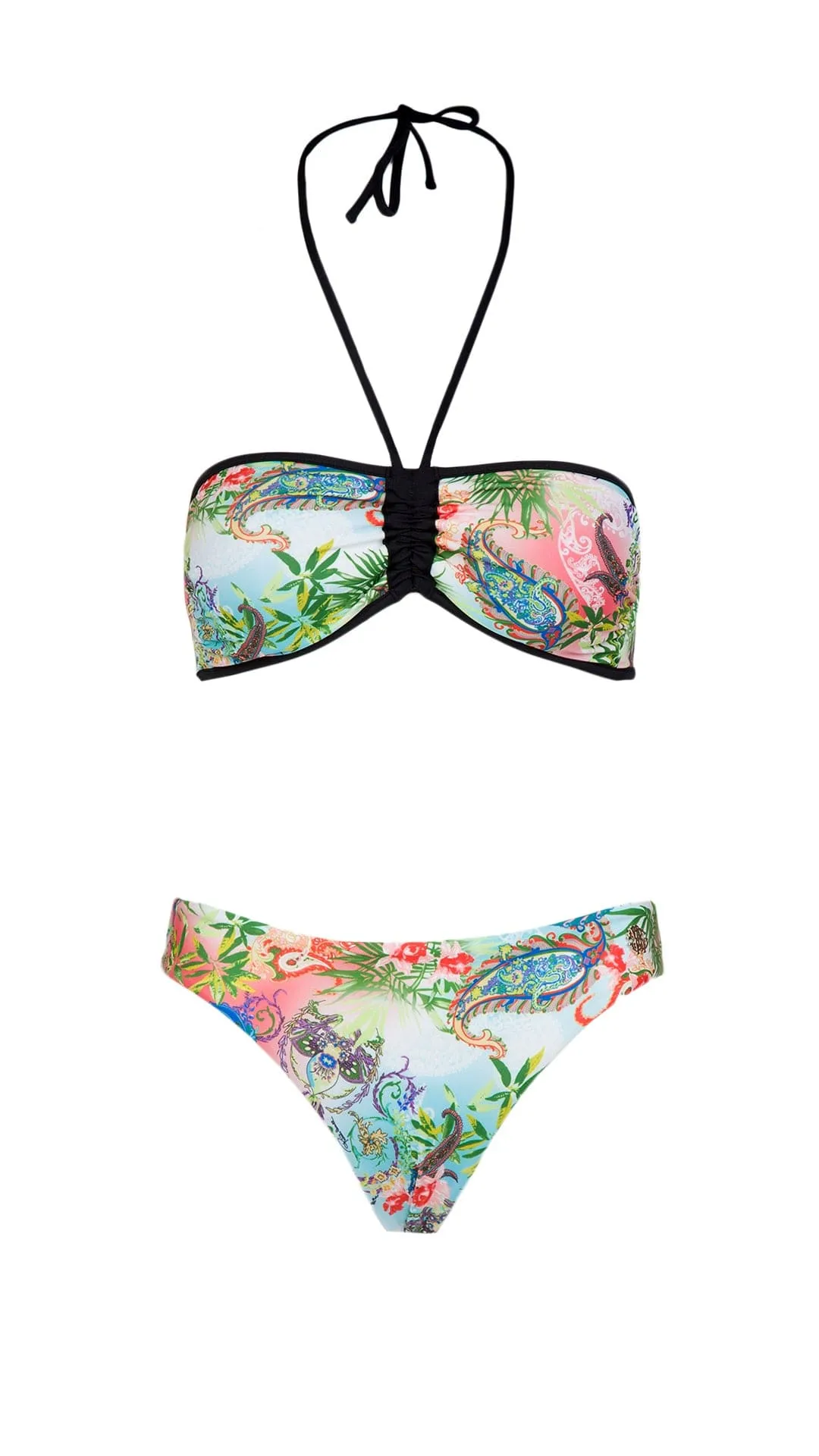 Roberto Cavalli  Floral Printed Two Piece V-Neck Bikini Set-
