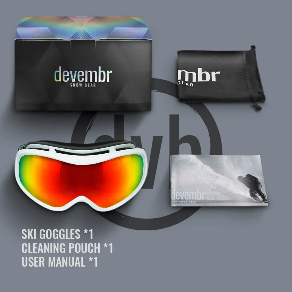 Kiroro Ski Goggles for Glasses with White Frame - OTG Snow Goggles