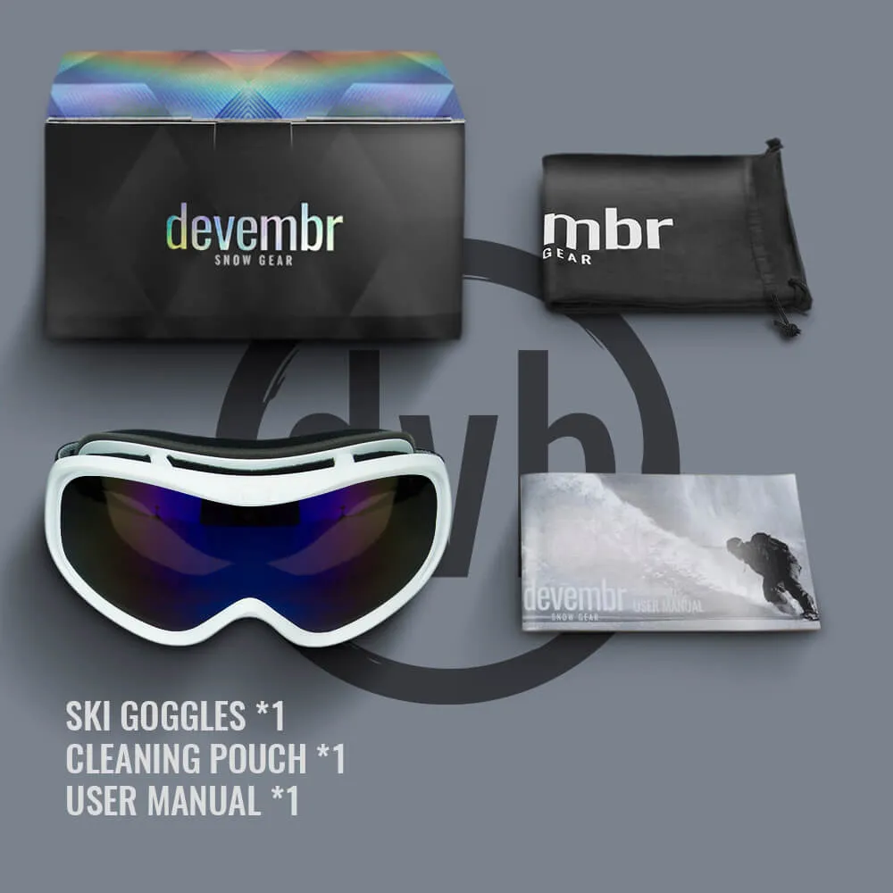Kiroro Ski Goggles for Glasses with White Frame - OTG Snow Goggles