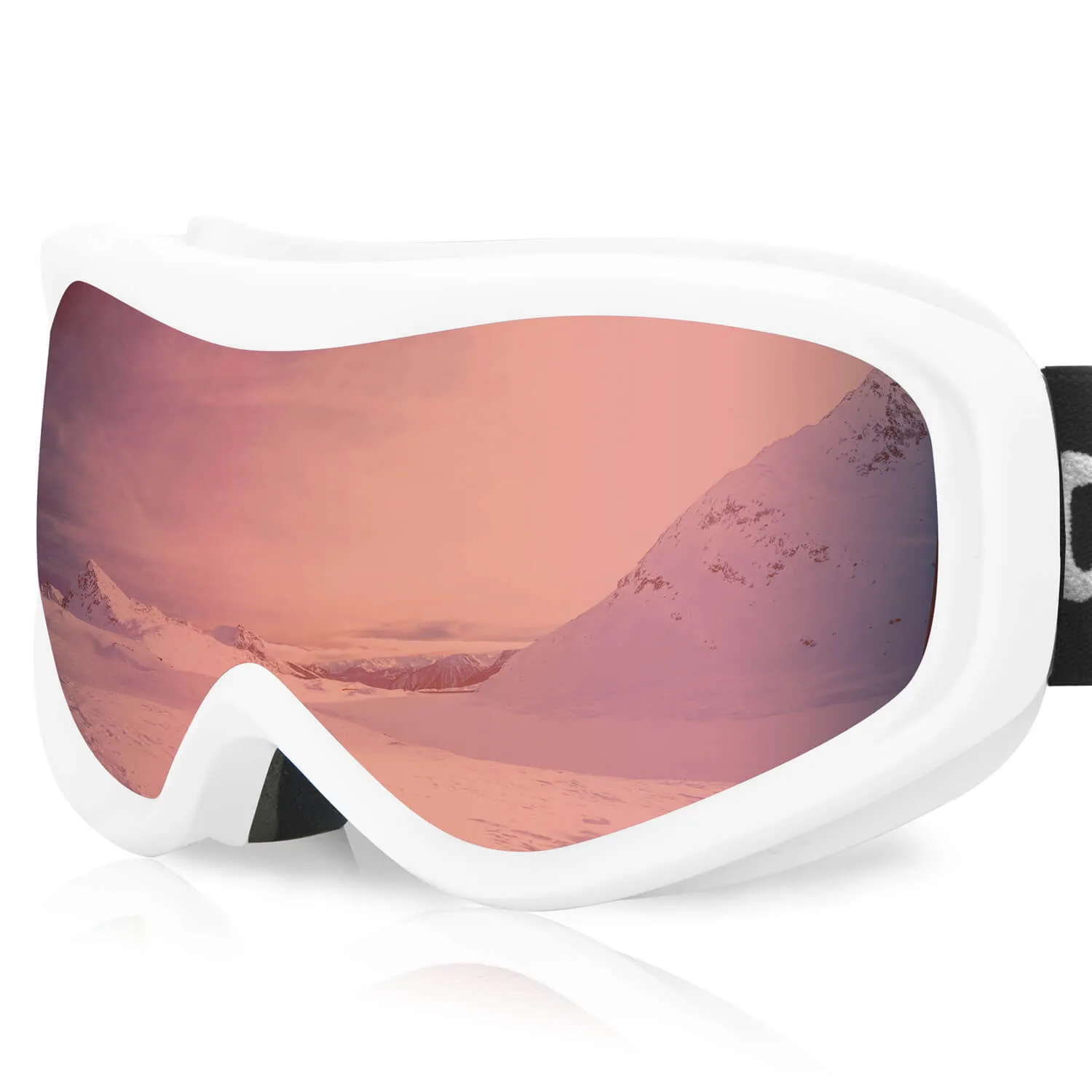 Kiroro Ski Goggles for Glasses with White Frame - OTG Snow Goggles