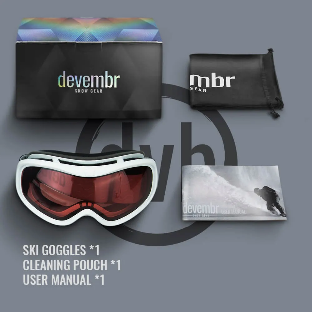 Kiroro Ski Goggles for Glasses with White Frame - OTG Snow Goggles