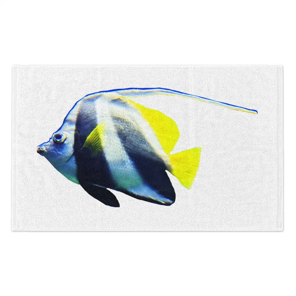 White and Black Fish Rally Towel, 11x18