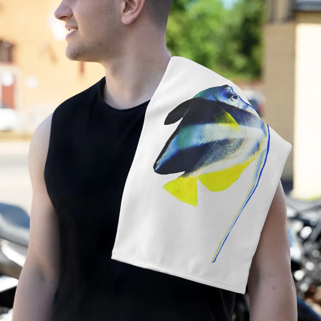 White and Black Fish Rally Towel, 11x18