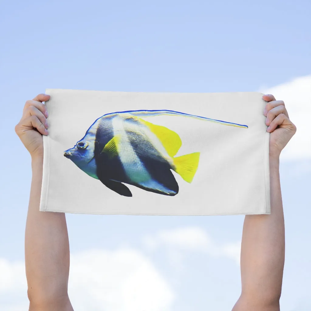 White and Black Fish Rally Towel, 11x18